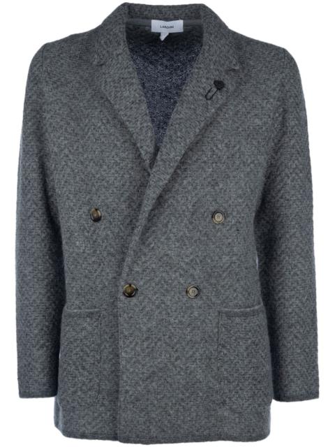 LARDINI mélange-effect knitted blazer