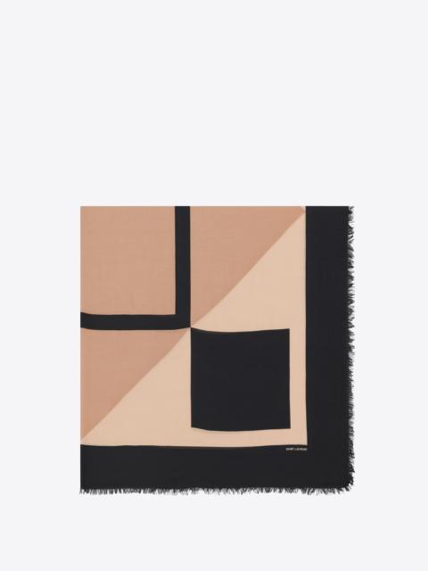 SAINT LAURENT large square scarf in modal and cashmere
