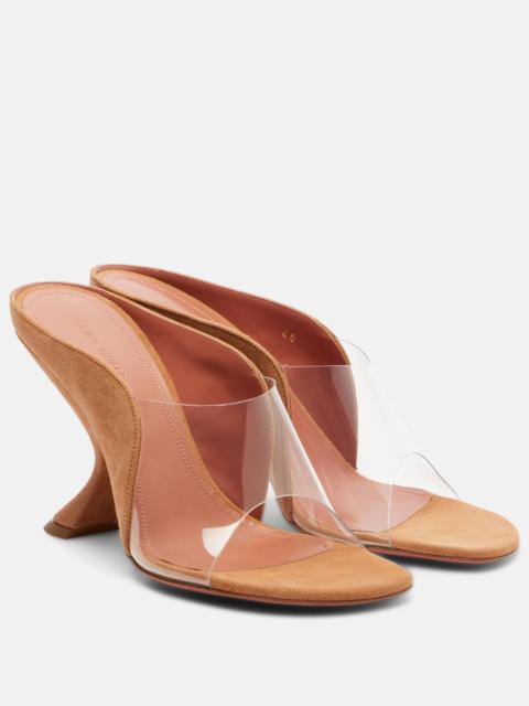 Amina Muaddi Mackenzie PVC and suede mules