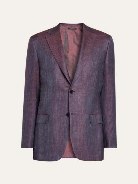 Brioni Men's Chevron Cashmere Single-Breasted Sport Coat