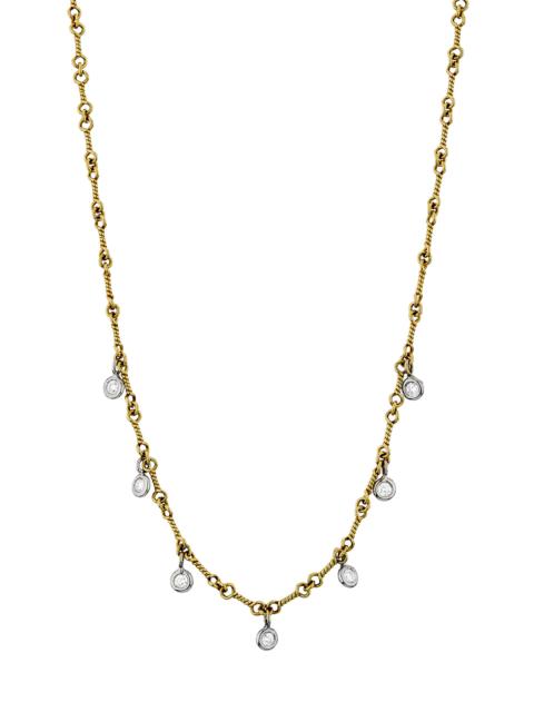 ROBERTO COIN Women's Diamonds By The Inch Two-Tone 18K Gold & 0.26 TCW Diamond Dogbone Chain Necklace - Yellow Go
