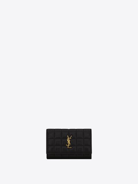 SAINT LAURENT cassandre matelassé carré small envelope wallet in quilted leather