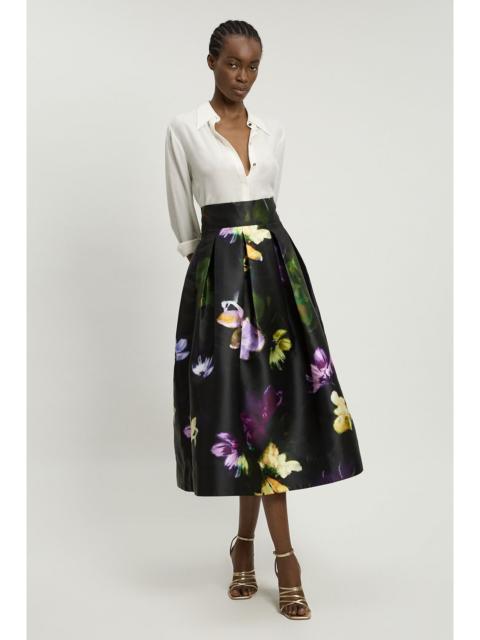 KAREN MILLEN Floral Woven Twill Prom Skirt