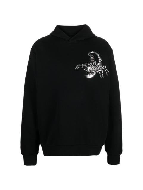 Scorpion appliqué-detail cotton hoodie