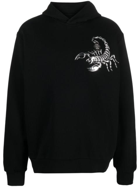 Scorpion appliqué-detail cotton hoodie