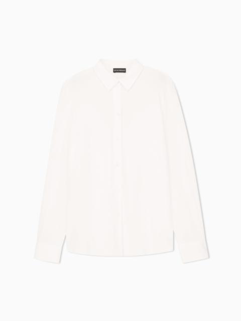 EMPORIO ARMANI Silk crêpe-de-Chine shirt with pleated back