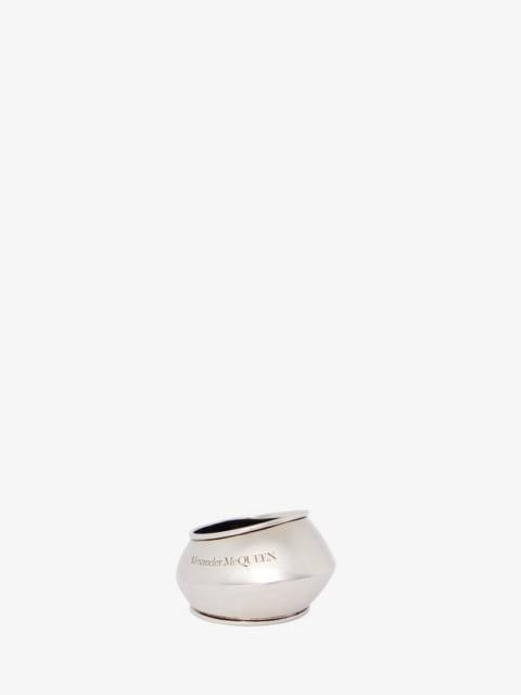 Alexander McQueen Men's The Gaze Ring in Antique Silver