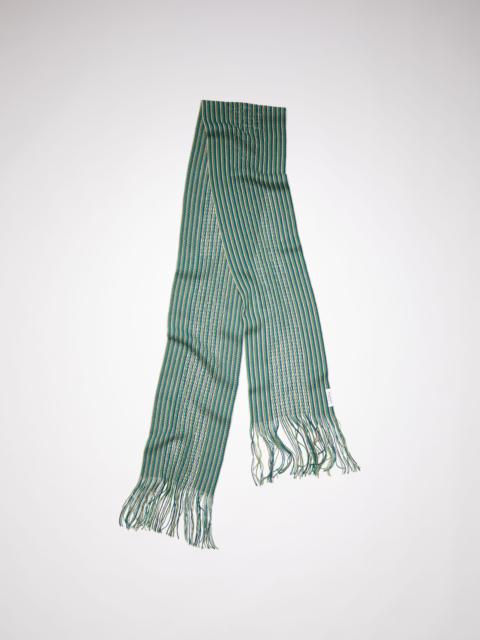 Acne Studios Striped long slim scarf - Petrol blue/green/white