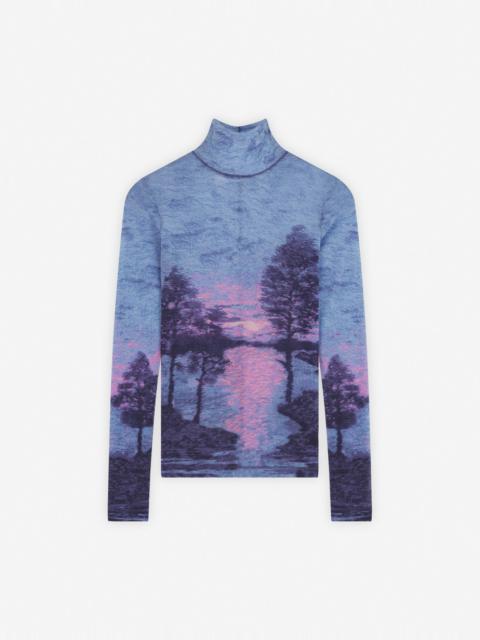 Maison Kitsuné LANDSCAPE MESH HIGH NECK TOP