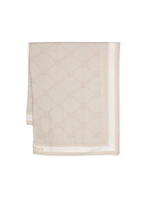 Max Mara monogram-jacquard wool-blend scarf