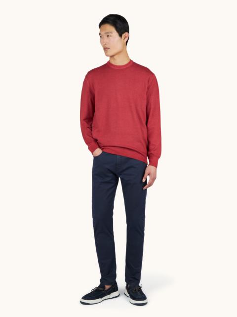 Paul & Shark WOOL CREW‑NECK SWEATER, GARMENT DYED