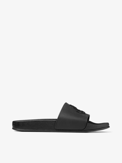 JIMMY CHOO Port/F
Black Rubber Slides with JC Monogram