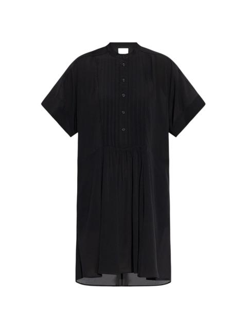 buttoned pleated mini dress