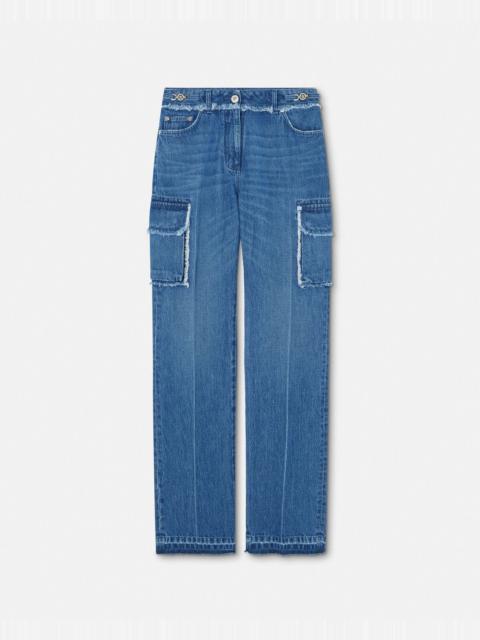 VERSACE Frayed Cargo Jeans