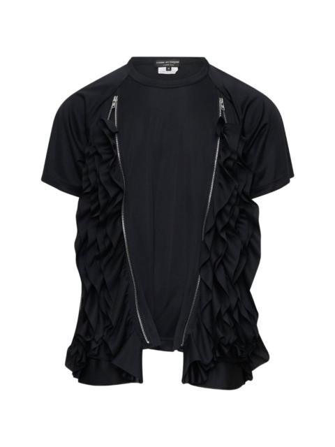 Comme des Garçons Homme Plus ruffled-panel zip-detail T-shirt