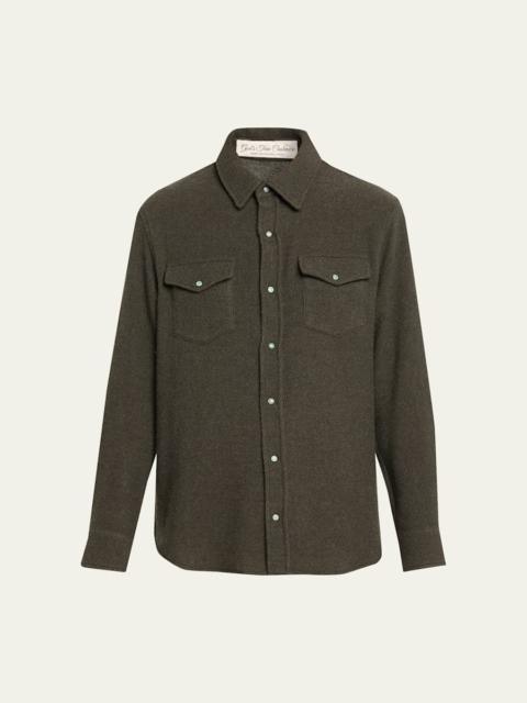 God’s True Cashmere Sable Solid Cashmere Flannel Shirt