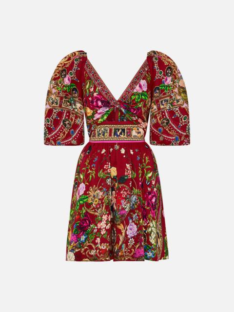 CAMILLA PUFF SLEEVE MINI DRESS JUST ONE BITE SNOW WHITE