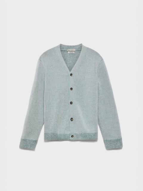JW Anderson MENS KNITTED MOHAIR CARDIGAN IN LIGHT GREY