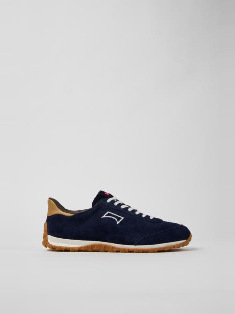 CAMPER Drift Walk Blue and Brown Suede and Leather Sneakers for Men.