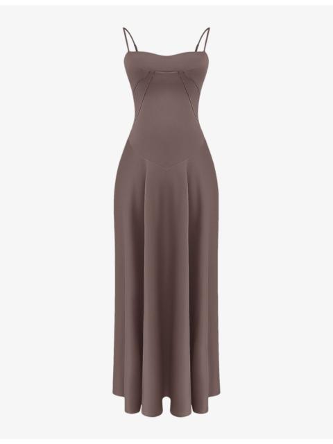 House of CB Anabella lace-up satin maxi dress