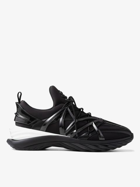 Cosmos/M
Black Leather and Neoprene Low-Top Trainers