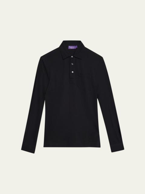 Ralph Lauren Men's Cotton and Cashmere Long-Sleeve Polo Shirt