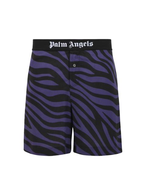 Palm Angels Palm Angels Zebra Print Easy Shorts 'Purple/White'