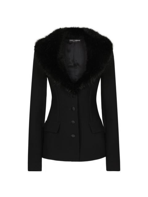 faux-fur collar jacket