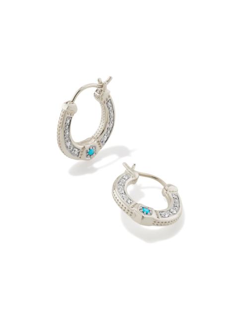 KENDRA SCOTT Noble 14k White Gold Huggie Earrings in Turquoise