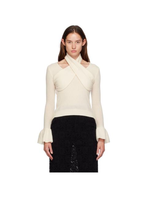rokh Off-White Cross Knitted Sweater