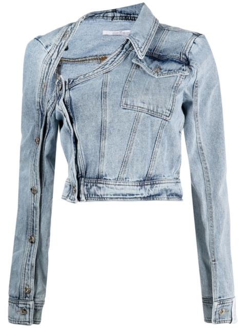 rokh asymmetric-neck denim jacket