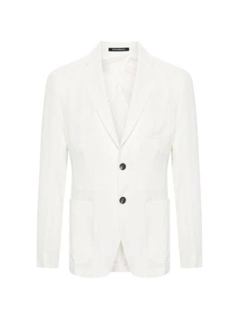 single-breasted linen blazer