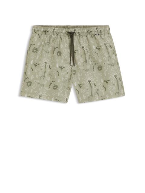BOSS SWIM SHORTS WITH ALL-OVER PRINT