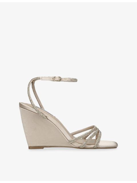 STEVE MADDEN Aubri Satin Wedge Sandals