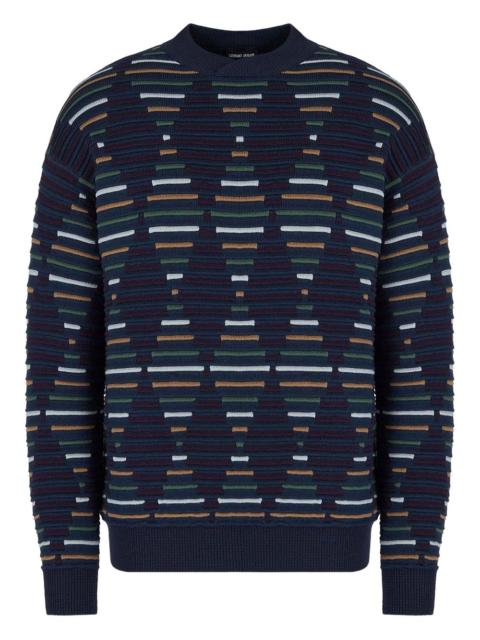 GIORGIO ARMANI geometric-jacquard sweater