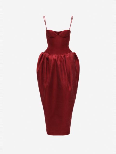 MAGDA BUTRYM Corset cocoon midi dress in red