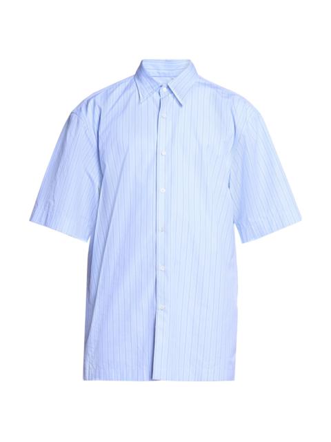 Dries Van Noten Men's Cassidy Striped Cotton Short-Sleeve Shirt - Light Blue