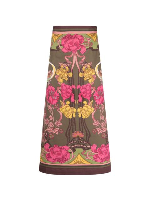Baia floral-print midi skirt