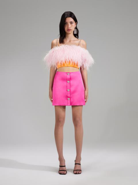 self-portrait Orange Satin Top