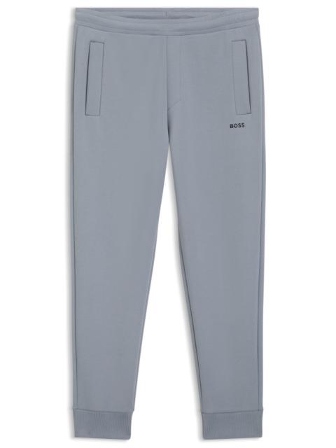 BOSS COTTON-BLEND SWEATPANTS WITH EMBROIDERED LOGO