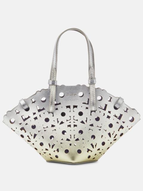 AQUAZZURA Daisy Mini metallic leather basket bag