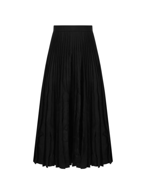 creased wool pleated skirt