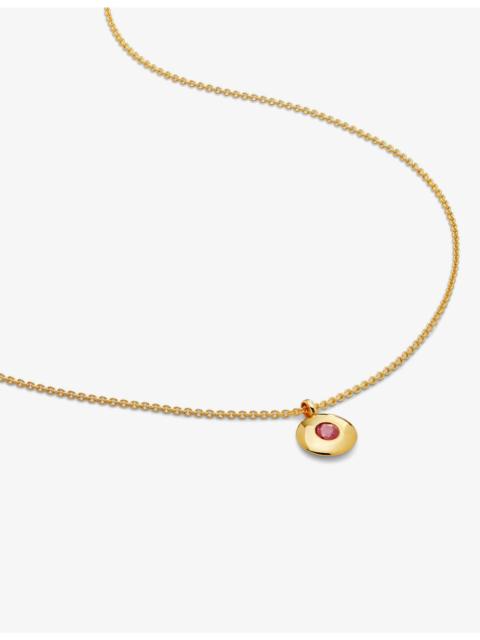 MONICA VINADER Birthstone 18ct yellow gold-plated vermeil sterling-silver and ruby pendant necklace