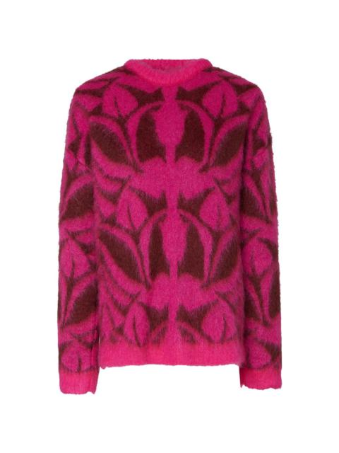intarsia-knit long-sleeve jumper