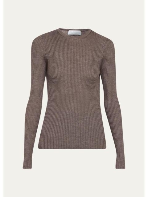 GABRIELA HEARST Browning Cashmere-Silk Rib Crewneck Sweater