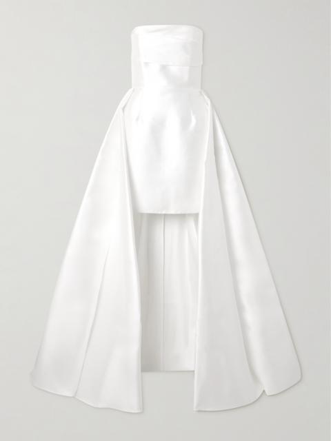 SOLACE LONDON Trina Strapless Layered Satin-twill Gown