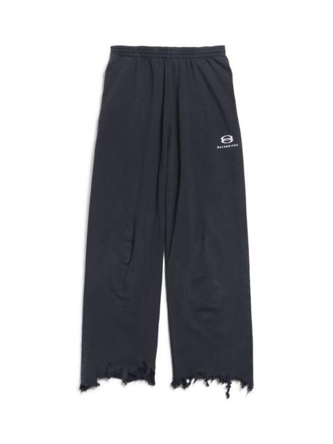 BALENCIAGA Unity Sports Icon Cropped Sweatpants in Black/white
