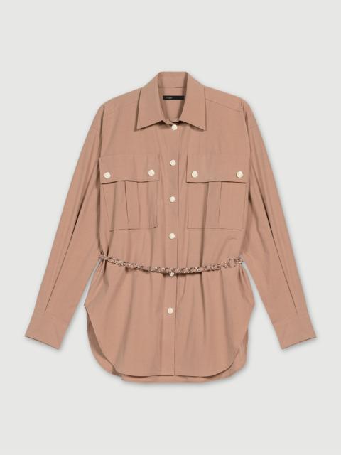 Belted long shirt