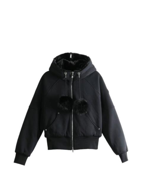 MOOSE KNUCKLES Oro Bunny pom-pom zip-up reversible hoodie