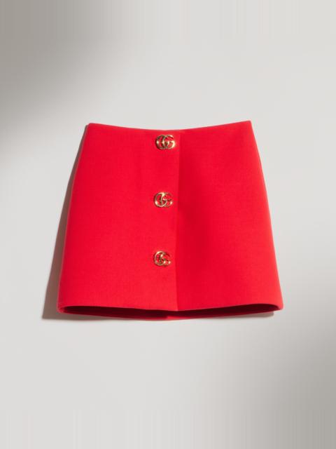 GUCCI Crêpe wool skirt with Double G button
